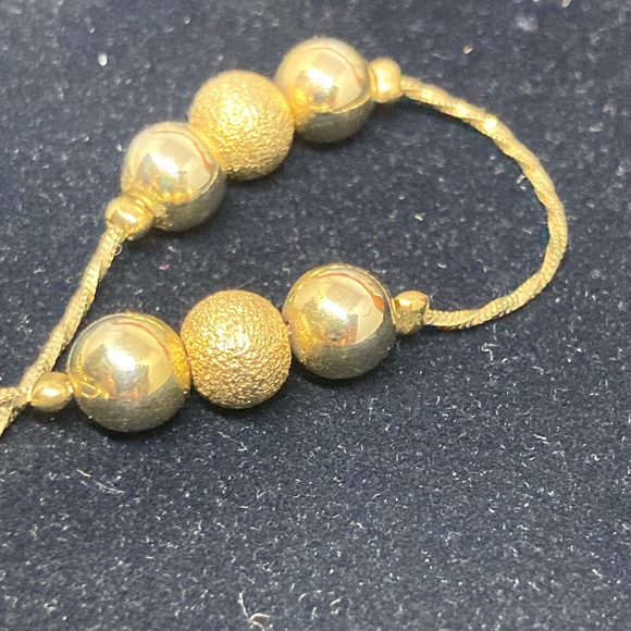 Etienne Aigner Gold Tone Necklace With Textured & Smooth Beads - Picture 6 of 6